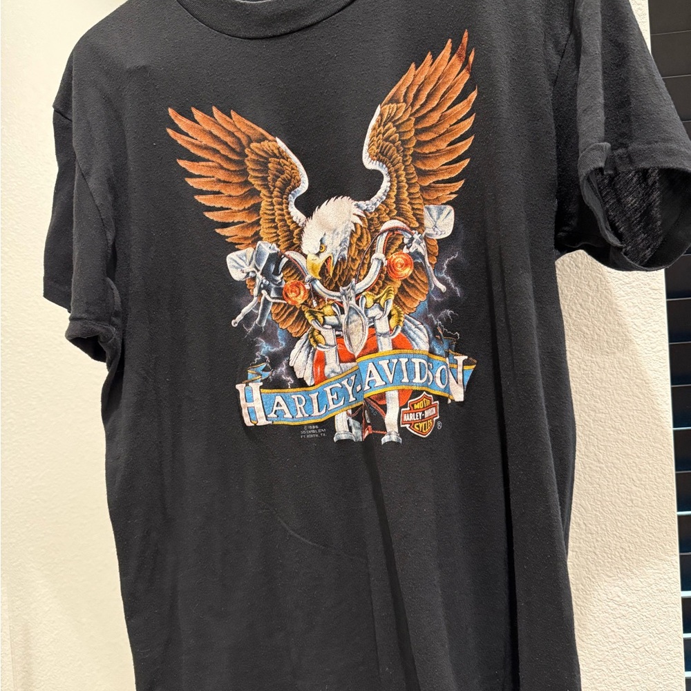 Harley-Davidson Black Short Sleeve Tee with Eagle Graphic